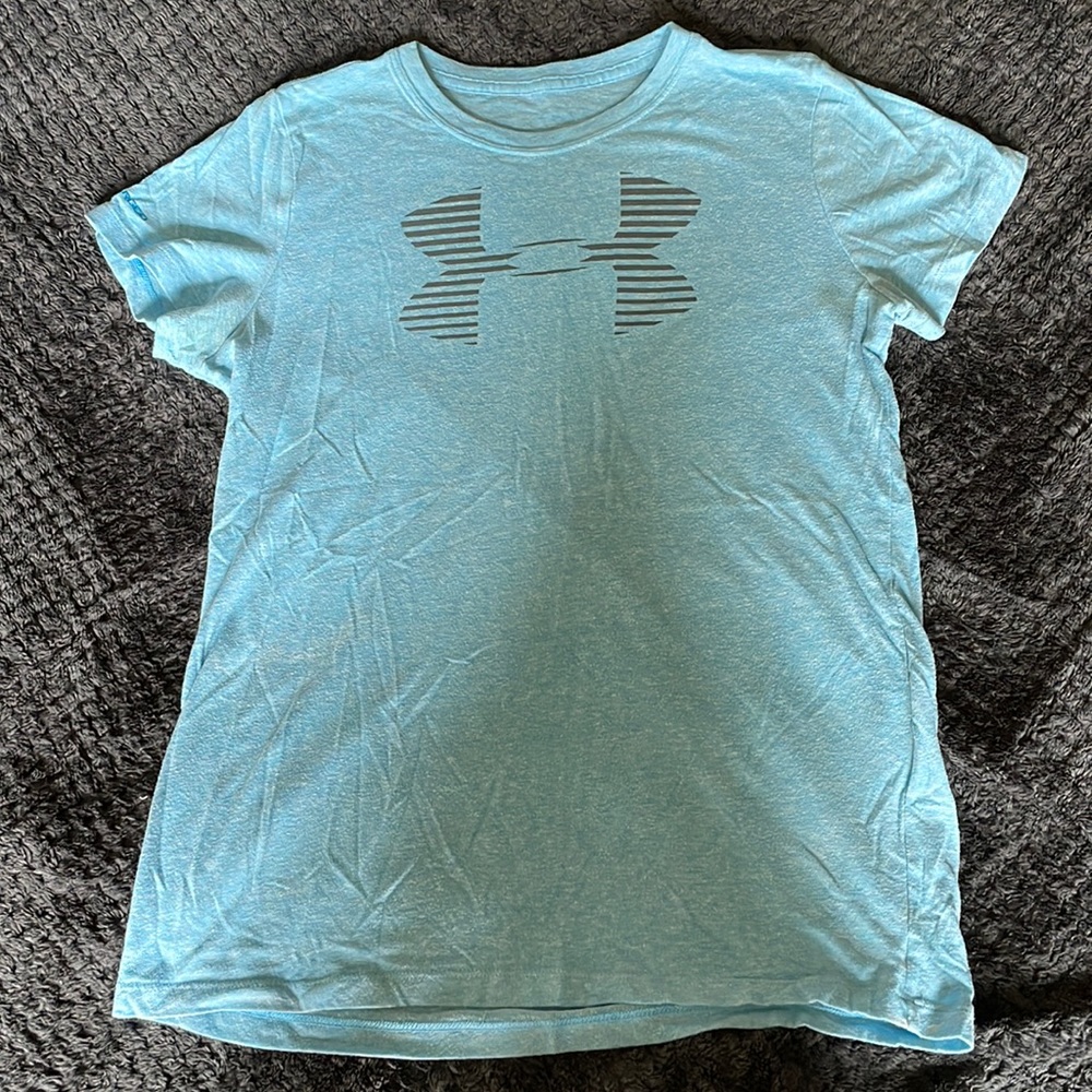 Girls light blue cotton Under Armor T-shirt